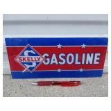 Glass Skelly gasoline advertising 4.75 X 10.75