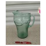 Glass Coca-Cola pitcher 9"