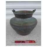 Hammered copper pot with handle 8x6