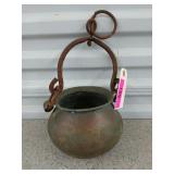 Copper pot w/ handle 4.5 x 7