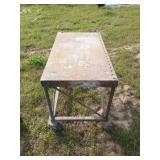 Heavy metal rolling work table 30x42x24