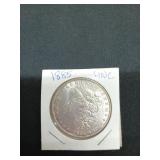 1885 uncirculated Morgan silver dollar