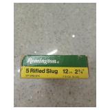 5 rds 12 ga 2 3/4" rifled slugs