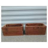 2 wooden planter boxes 5 x 10.5 x 5