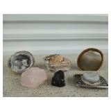 Asst stones, glass, belt buckle