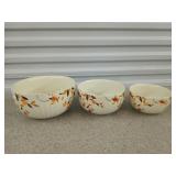 Hall Jewel Tea bowls 9" - 7.5" - 6.25" ; large