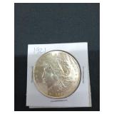 1921 Morgan silver dollar