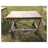 Heavy metal rolling table 30x42x24