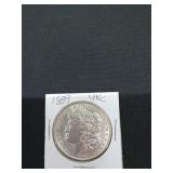 1889 uncirculated Morgan silver dollar
