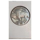 1920 buffalo nickel in case from decades ago.