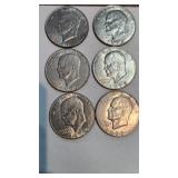 1972 Eisenhower dollars qty 6 D mint mark as