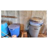 trash cans commercial type used for feed storage