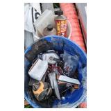 2 buckets full of various things chalk lines