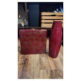 very large and heavy red ceramic designer style