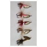 lot of 5 rooster tail spinner fishing lures as