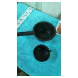 vintage black speckle enamelware pot and cup