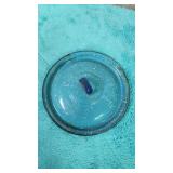 antique turquoise light blue enamelware pot lid