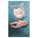 1968 vintage 3 face doll with hand crochet dress