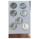 1984 and 1985 kennedy half dollar coins as