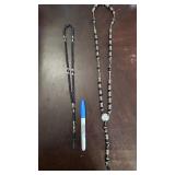 set of 2 rosaries one very fancy heavy glass and
