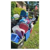 HUGE LOT OF TOTES TUBS AND LIDS ALL FOR ONE