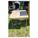 vintage card table with fold down legs for easy