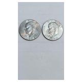 1974 - D eisenhower dollar coins lot of 2 as