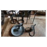 rustic candle holder lot as pictured