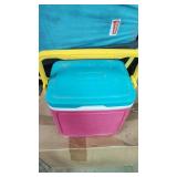 vintage retro 1990s igloo 10 cooler is flashy