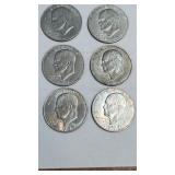 1971- D eisenhower dollar coins lot of 6 coins