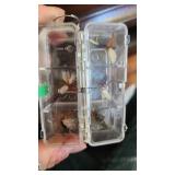vintage hand tied flies in specialized fly boxes