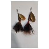 vintage fishing lures set of 2 mepps gold blade