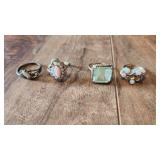 vintage rings various stones as pictured