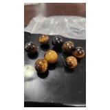 Tigers eye marbles yellow and RARE BLUE high
