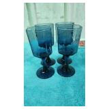 Vintage Libby classics dusky cobalt blue glasses