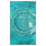 set of 3 fire king flower pattern glass platters