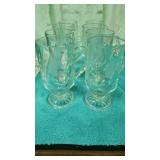 set of 4 vintage princess house glass footed