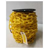 Large spool of plastic safety chain, length
