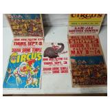 5 asst circus advertisements for Palestine, Texas