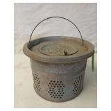 Galvanized minnow bucket with handle 7 x 9.75