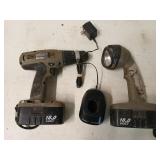 Craftsman 18 volt cordless drill, light, two