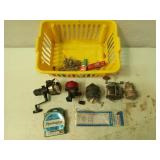 Asst fishing reels, gear