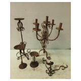 Old metal candle holders