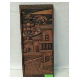 Hand carved wall decor 21.5 X 9.5