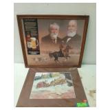 Framed Budweiser cattlemen canvas print 20x24;