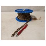 30 ft of zinc coated light duty chain on reel