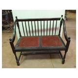 Wooden upholstered bench