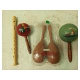 Hohner recorder, Maracas from Mexico and Hong Kong