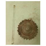 Glass light globe, glass rod 17.5"