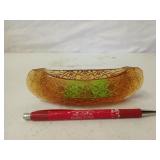 Amber glass dish 2 x 6 x 2